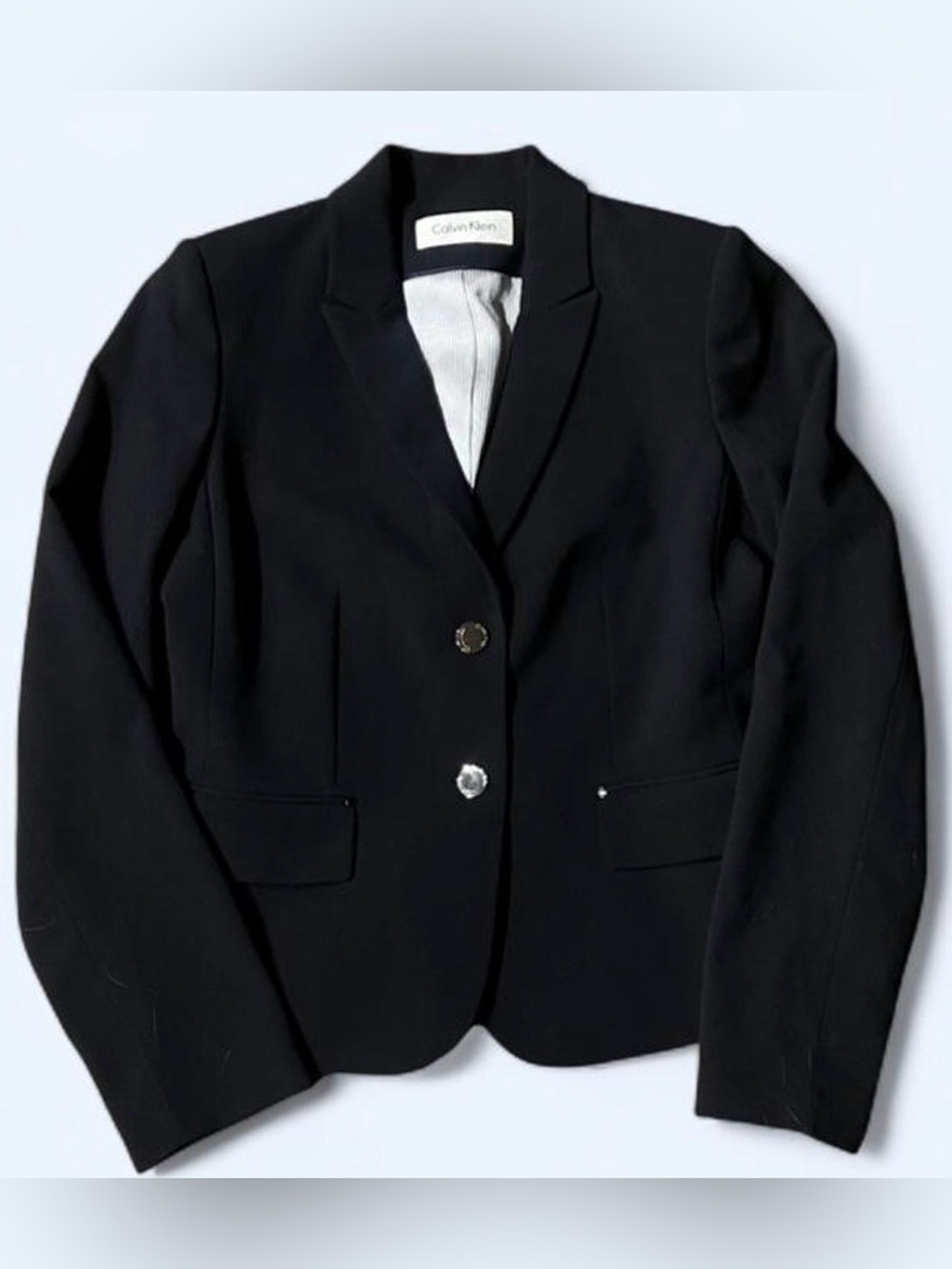 Calvin Klein Black Women's Two-Button Tailored Blazer Jacket